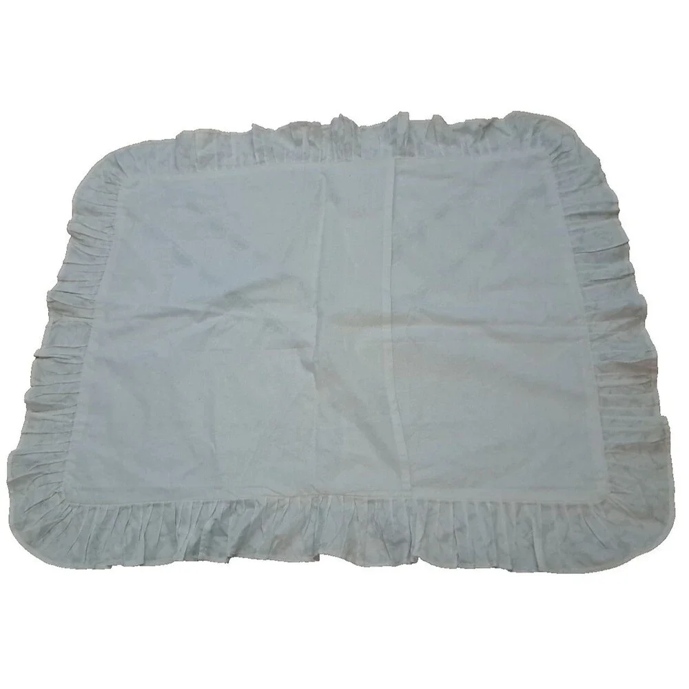 Vintage Madeira Lace King Pillow Sham White Ruffled Floral Cottage Country
